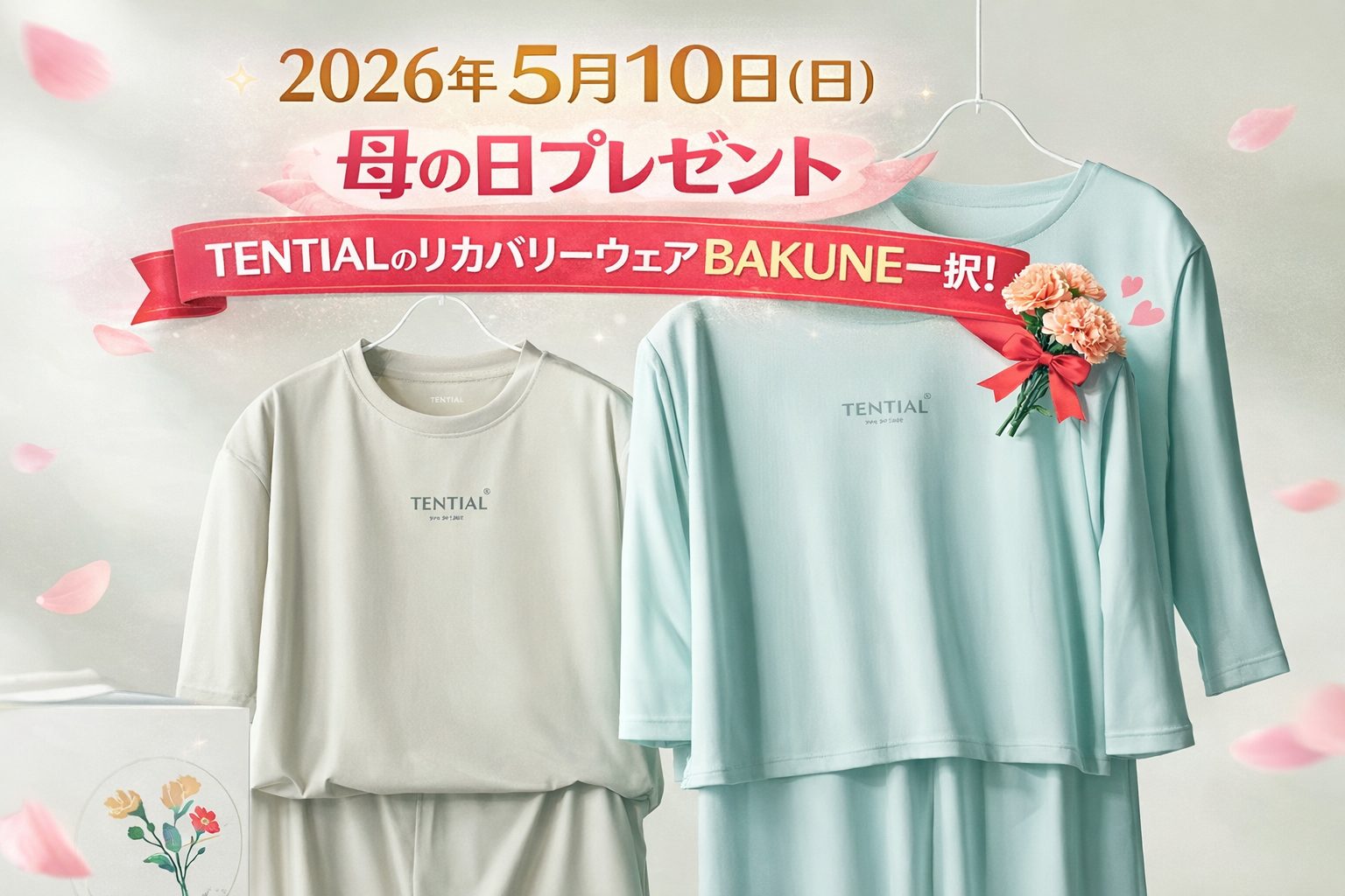 母の日プレゼントはTENTIALのリカバリーウェア「BAKUNE」